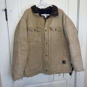 Vintage Canvas Yard Chore Coat Men's‎ Bercowear XL Reg. Lined Quilted